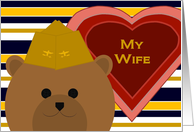 Wife - Naval Aviator Officer Bear - Valentine card