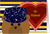 Husband - Navy Working Uniform Bear - Valentine card