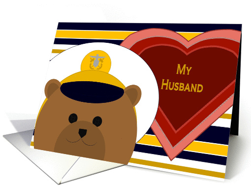 Husband - Naval Officer Bear - Valentine card (1003371)