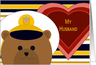 Husband - Naval Officer Bear - Valentine card
