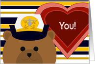 You - Naval Officer Bear (Female) - Valentine card