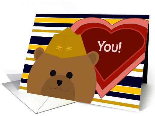 Fiance - Naval Aviator Bear - Valentine card (1003621)