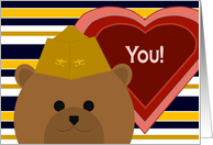Fiance - Naval Aviator Bear - Valentine card