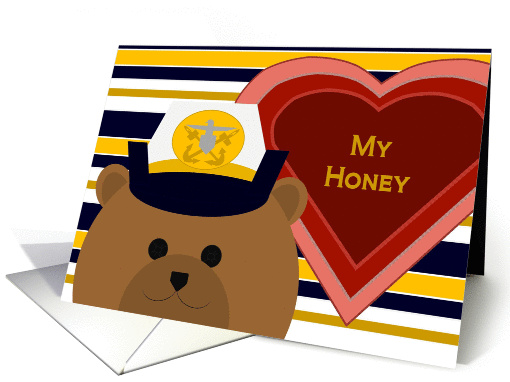 Wife - Naval Officer Bear/ Female - Valentine card (1003639)