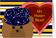 Husband - Navy Working Uniform Bear - Valentine card