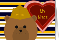 Niece - Naval Aviator Bear - Valentine card