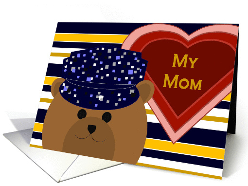 Mom - Navy Working Uniform Bear - Valentine card (1003811)