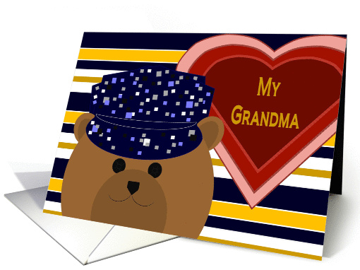 Grandma - Navy Working Uniform Bear - Valentine card (1003813)
