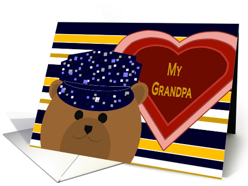 Grandpa - Navy Working Uniform Bear - Valentine card (1003839)