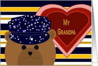 Grandpa - Navy Working Uniform Bear - Valentine card