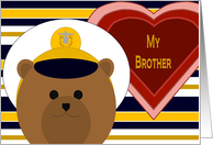 Brother - Naval Officer Bear - Valentine card