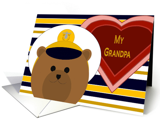 Grandpa - Naval Officer Bear - Valentine card (1003859)