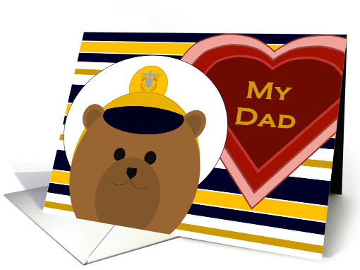 Dad - Naval Officer Bear - Valentine card (1003861)