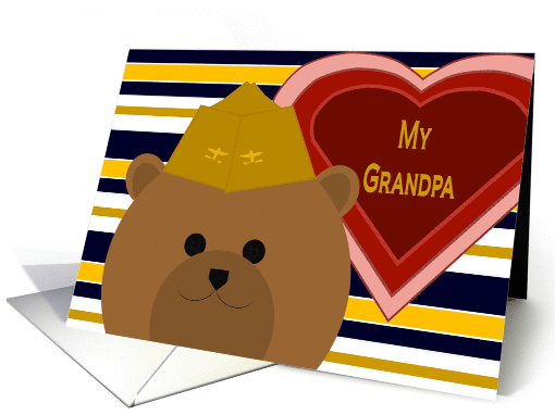 Grandpa - Naval Aviator Bear - Valentine card (1003869)