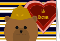 Brother - Naval Aviator Bear - Valentine card