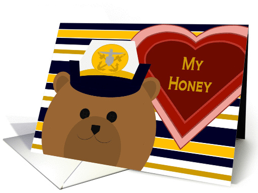 Life Partner - U.S. Naval Officer Bear/ Female - Valentine card