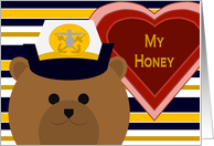 Life Partner - U.S. Naval Officer Bear/ Female - Valentine card