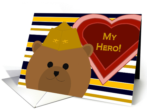 My Hero! - U.S. Naval Aviator Bear - Thank You for Your Service! card