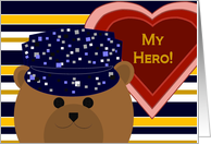 My Hero! - U.S. Navy Working Uniform Bear - Thank You/Your Service! card