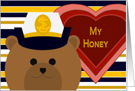 My Honey! - U.S. Naval Academy Midshipman (female) Bear - Valentine card