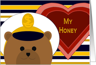 My Honey! - U.S. Naval Academy Midshipman (male) Bear - Valentine card