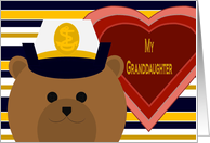 Granddaughter - U.S. Naval Academy Midshipman (female) Bear - Valentine card