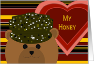 My Honey/Fiancee - U. S. Army Working Uniform Bear - Valentine card