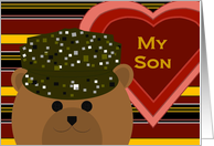 Son - U. S. Army Working Uniform Bear -Valentine card