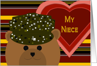 Niece - U. S. Army Working Uniform Bear -Valentine card