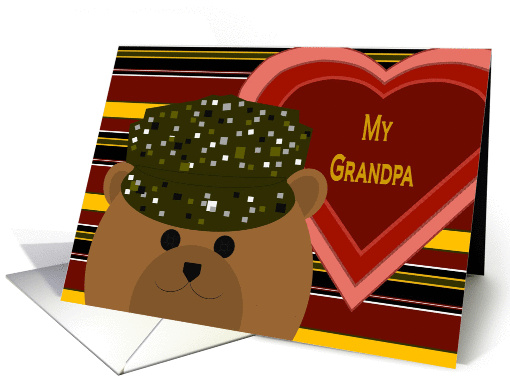 Grandfather -U. S. Army Working Uniform Bear -Valentine card (1007611)