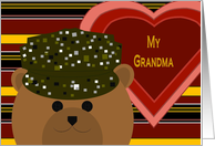 Grandmother -U. S. Army Working Uniform Bear -Valentine card