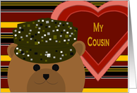 Cousin - U. S. Army Working Uniform Bear -Valentine card