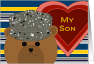 Son - U. S. Air Force Working Uniform Bear - Valentine card