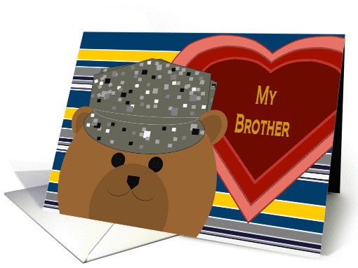 Brother - U. S. Air Force Working Uniform Bear - Valentine card