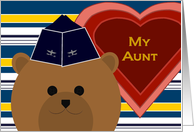 Aunt - U. S. Air Force Garrison Cap Bear - Valentine card