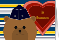 Granddaughter - U. S. Air Force Garrison Cap Bear - Valentine card