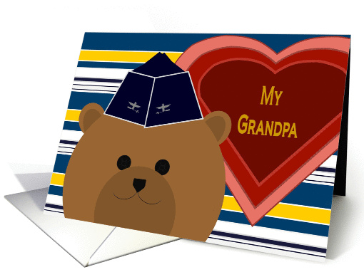 Grandpa - U. S. Air Force Garrison Cap Bear - Valentine card (1008415)