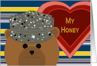 Girlfriend/Honey Bear/U. S. Air Force Working Uniform Bear/Valentine card