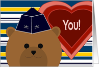 Life Partner/Honey Bear/U. S. Air Force Garrison Cap Bear/Valentine card