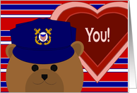 Life Partner/ You- Coast Guard Bear - Valentine card