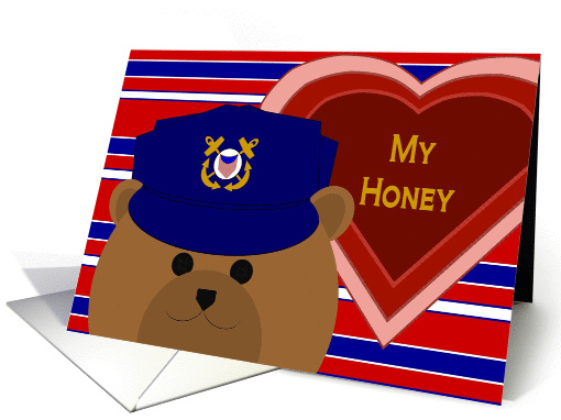 Wife/ My Honey - Coast Guard Bear - Valentine card (1008705)
