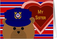 Sister - Coast Guard Bear - Valentine card