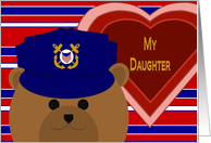 Daughter - Coast Guard Bear - Valentine card