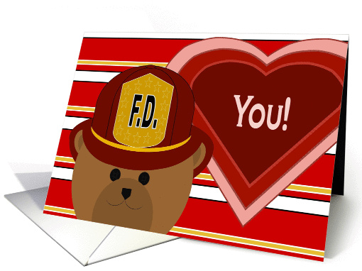 Life Partner - Firefighter Bear - Love & Pride Valentine card