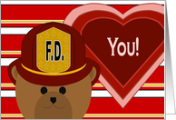 Life Partner - Firefighter Bear - Love & Pride Valentine card