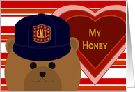 My Honey/Girlfriend - E.M.T. Bear - Love & Pride Valentine card