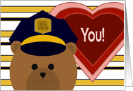 Life Partner - Police Officer Bear - Love Pride Valentine card