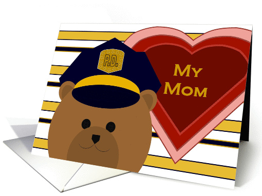 MOM - Police Officer Bear - Love Pride Valentine card (1009817)