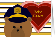 DAD- Police Officer Bear - Love Pride Valentine card