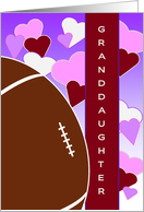 Granddaughter -Valentine for Football Loving Kid- Humorous Valentine card